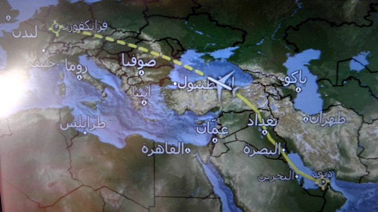 Flugroute ab Dubai